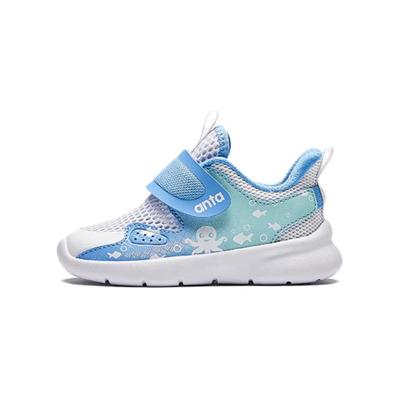 Comfortable Simple Non-Slip Shock Absorbing Low-Top Walking Shoes Baby Shoes White Blue 312420006-2