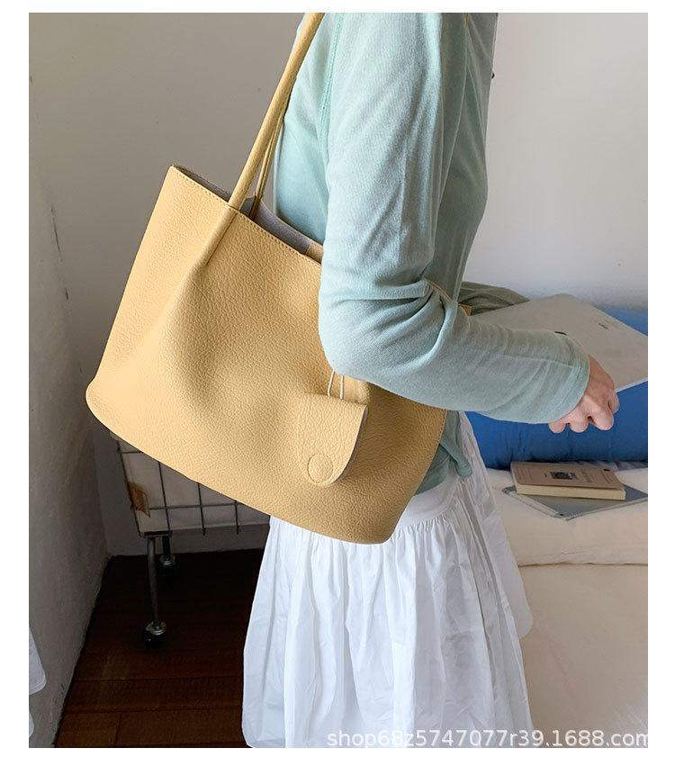 Large-capacity Bag Women's 2025 Summer New Shoulder Messenger Bag Popular This Year, Mother and Child Bucket Bag