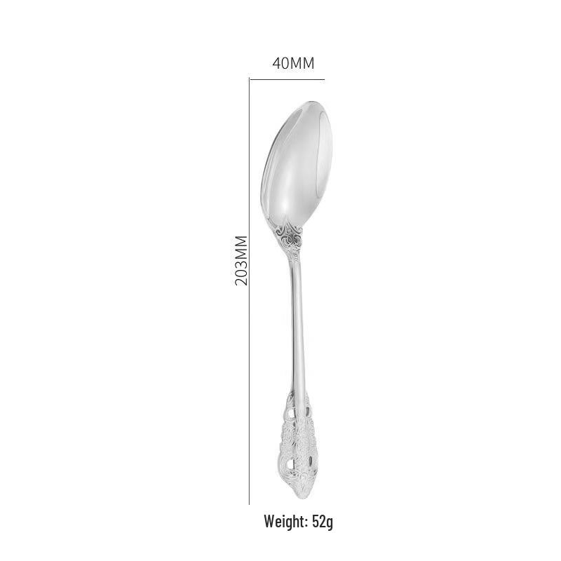 Retro Embossed 410 Stainless Steel Tableware Set: Real Gold-Plated Knife, Fork, and Spoon for Restaurants and Hotels
