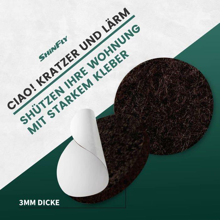 Patin de meuble - Shinfly - NOT-FPS60M-DK - Feutre - Adhésif - Lot de 24 pièces