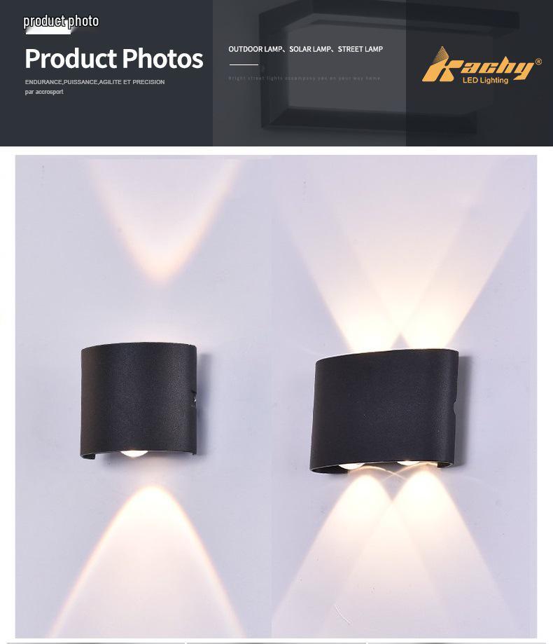 Kaiqi Minimalistische LED Außenwandleuchte Up/Down, Doppelkopf Wasserdichte Außenbeleuchtung.