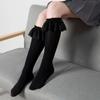 Woman Socks Lace Cute Black White Velvet Long Socks Sexy Calf Socks  Knee High Socks Cosplay Anime Ruffle Nylon Stockings