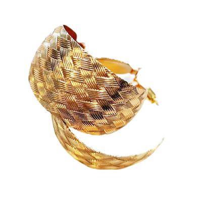 [R8112] - Gold 'Cléopatra' Hoop Earrings Ø 30 Mm 20 Mm (braids)