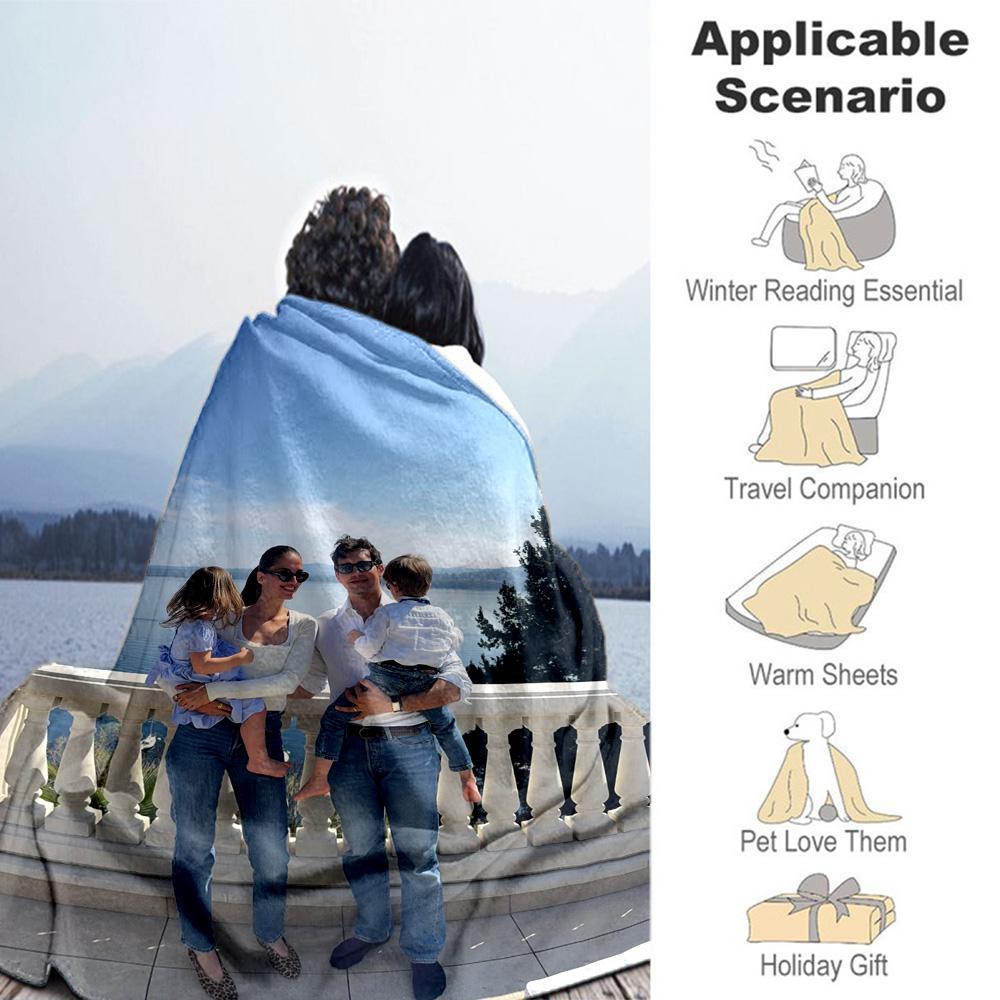 Customize Photos Personalized photos Blanket Throw Customizable Blanket Soft Warm Cozy Versatile for Bedding Home Decor Office Chair Nap