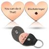 Stylish Pu Leather Keychain With Inspirational Message Unique Stainless Steel Pocket Token For Special Occasions