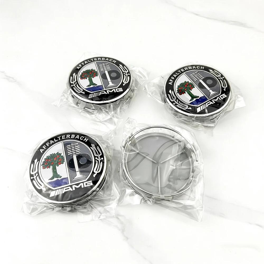 

4PCS 75MM Car Wheel Center Hub Caps Covers For Mercedes Benz A B C S Class AMG GLA CLA GLC W176 W204 W205 W221 Auto Accessories