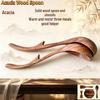 Teak & Acacia Wood Salad Bowl Set with Spoon and Hook