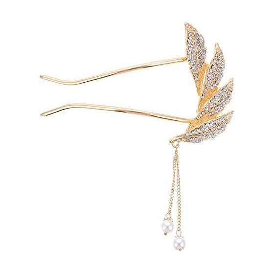 Didiseaon Pearl U-Shaped Hairpin Tassel Design Japanese Style Hair Accessory for Wedding and Anniversary