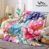 Pastel Peony Mosaic Flannel Blanket Warm Soft Halloween Christmas Couch Warm Cozy Decorative Decor Gift for All Season