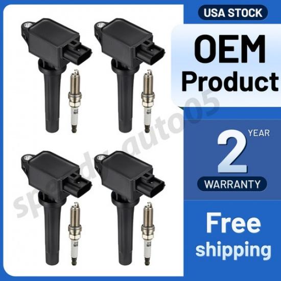 New Set Of 4X Ignition Coil+Spark Plugs For Mazda 6 3 Sport CX-3 CX-5 2.0L 2.5L