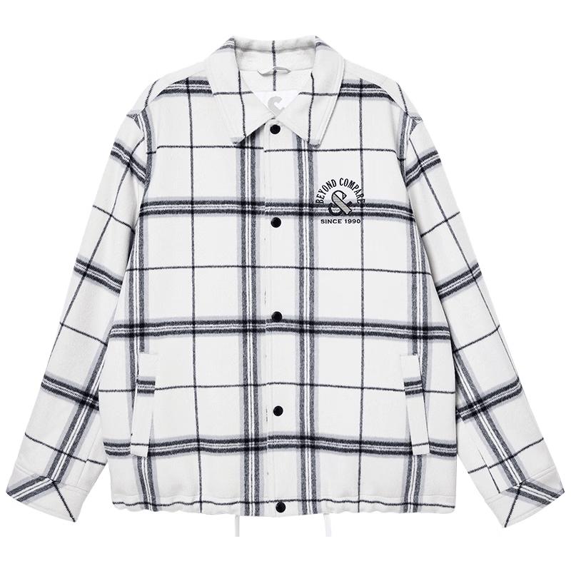 Мужское зимнее шерстяное пальто в клетку с вышивкой букв Jack & Jones XL