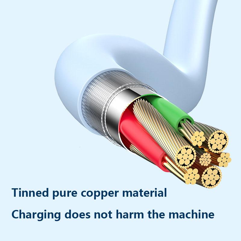 3 In 1 66W Data Cable Liquid 6A Super Fast Charging Fast Charging Three In One Charging Cable 1.2M