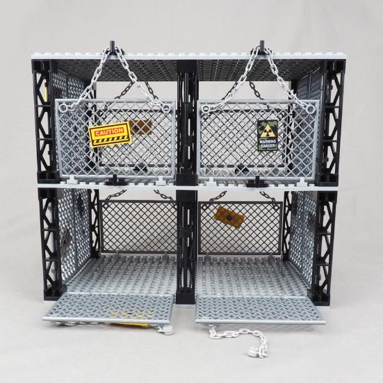 1 Set Double Layers Cage Building Block Toy Educational Closed Prisoner Cage Assembly
