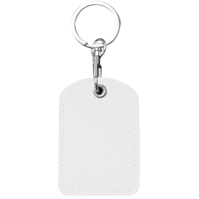 Leather Card Holder Keychain Key Ring Door Lock Access Tags ID Card Case Keychain Access Card Bag Key Tag Ring