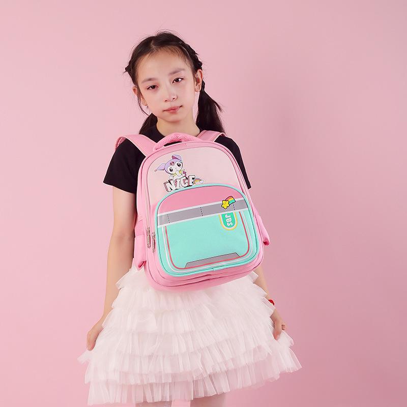Kindergarten Primary School Students Schoolbag Cartoon Cute Foreign Contrast Color Boys And Girls Backpack Children'S Bag