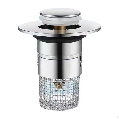 Bathroom Sink Stopper Eject Up Drain Basin with Anti Clogging Floor Net for Washroom
