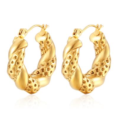 Stainless Steel Earrings Trendy Retro Women's 18K Gold Titanium Steel Earrings Personalized Exaggerated Earrings