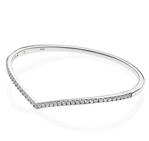Bransoletka Bangle ze Srebra Próby 925 Błyszcząca Kokardka z Cyrkoniami Pasuje do Kobiet Biżuteria z Koralikami i Zawieszkami