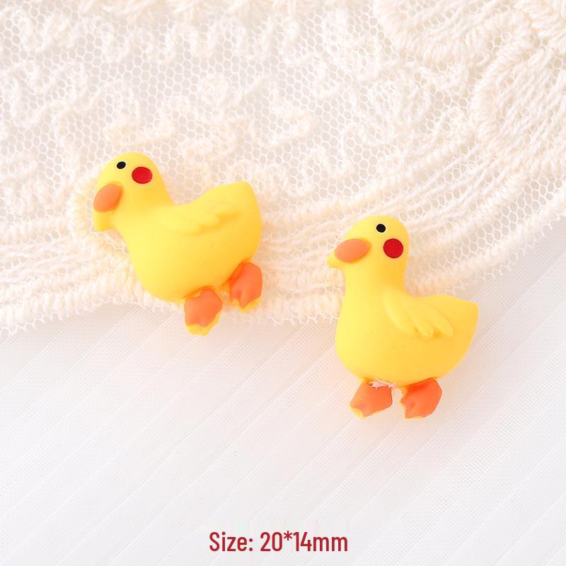 Cute Cartoon Duck Bear DIY Resin Ornaments: Phone Case, Hair Accessories, Stickers - Small Size