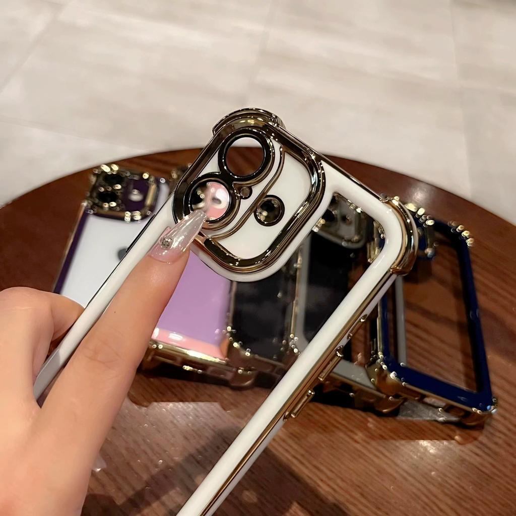 Luxury Electroplate Transparent Phone Case For For Iphone 15 14 13 12 11 16 Pro Max Plus X Xs XR Max Bumper Shockproof Clear Cover