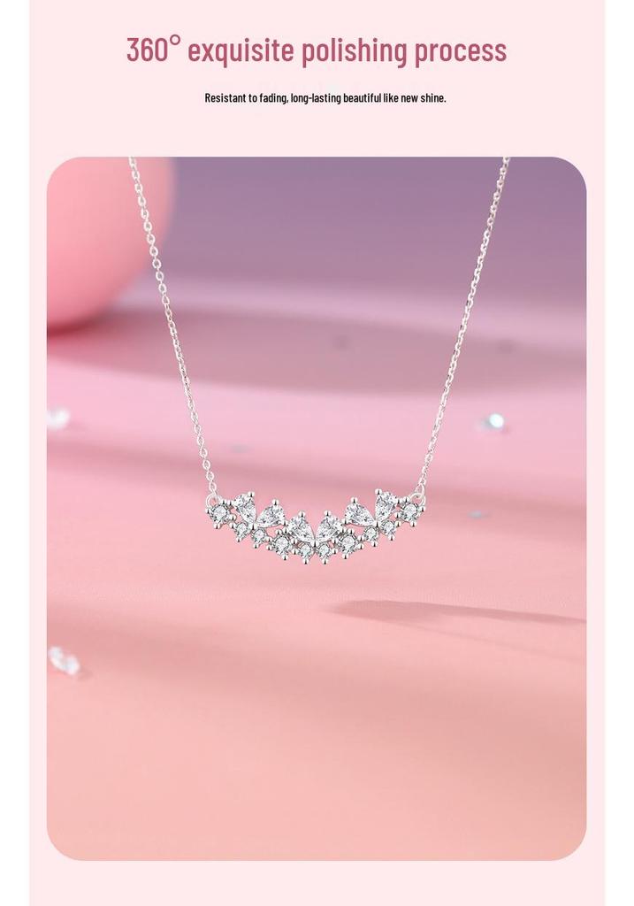 Tichia Smiling Butterfly Necklace: S925 Sterling Silver, Luxurious High-End Fashion with Versatile Shining Butterfly Clavicle Chain.
