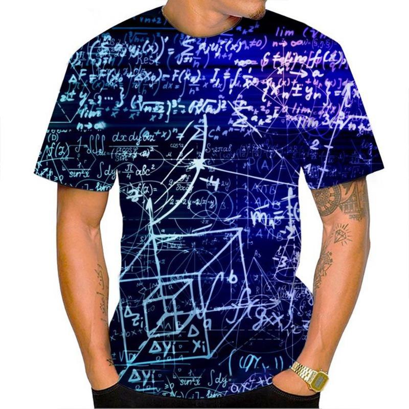 Summer Men Fashion New Mathematical Formula 3D PrintT-Shirt Number Funny Short Sleeve Equation Unisex Kids Hot Sale Casual Top