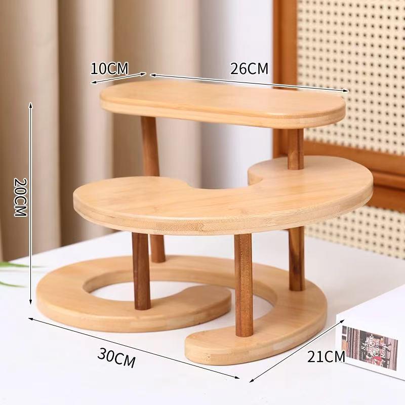 Solid Wood Tiered Display Stand for Jewelry, Ornaments, Snacks & Succulents