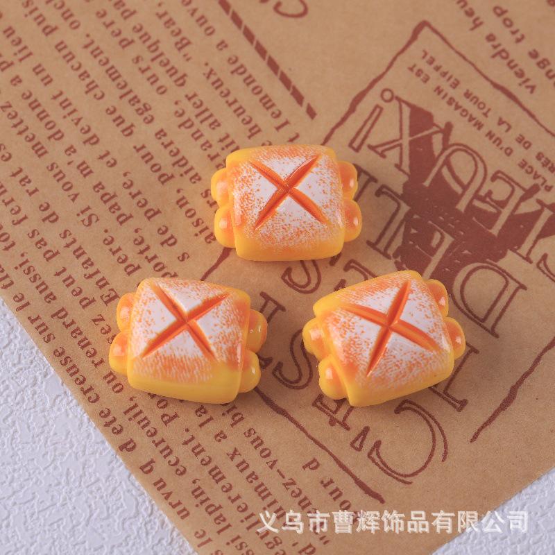 Little Bear Egg Tart DIY Kit: Cheese Bread, Cream Glue, Hair Clips, Crocs Charms, Resin Accessories