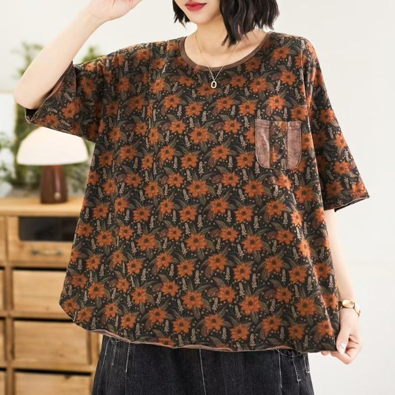 Short-sleeved T-shirt Women's Spring/Summer Casual Loose Round-neck Shirt T-shirt Women