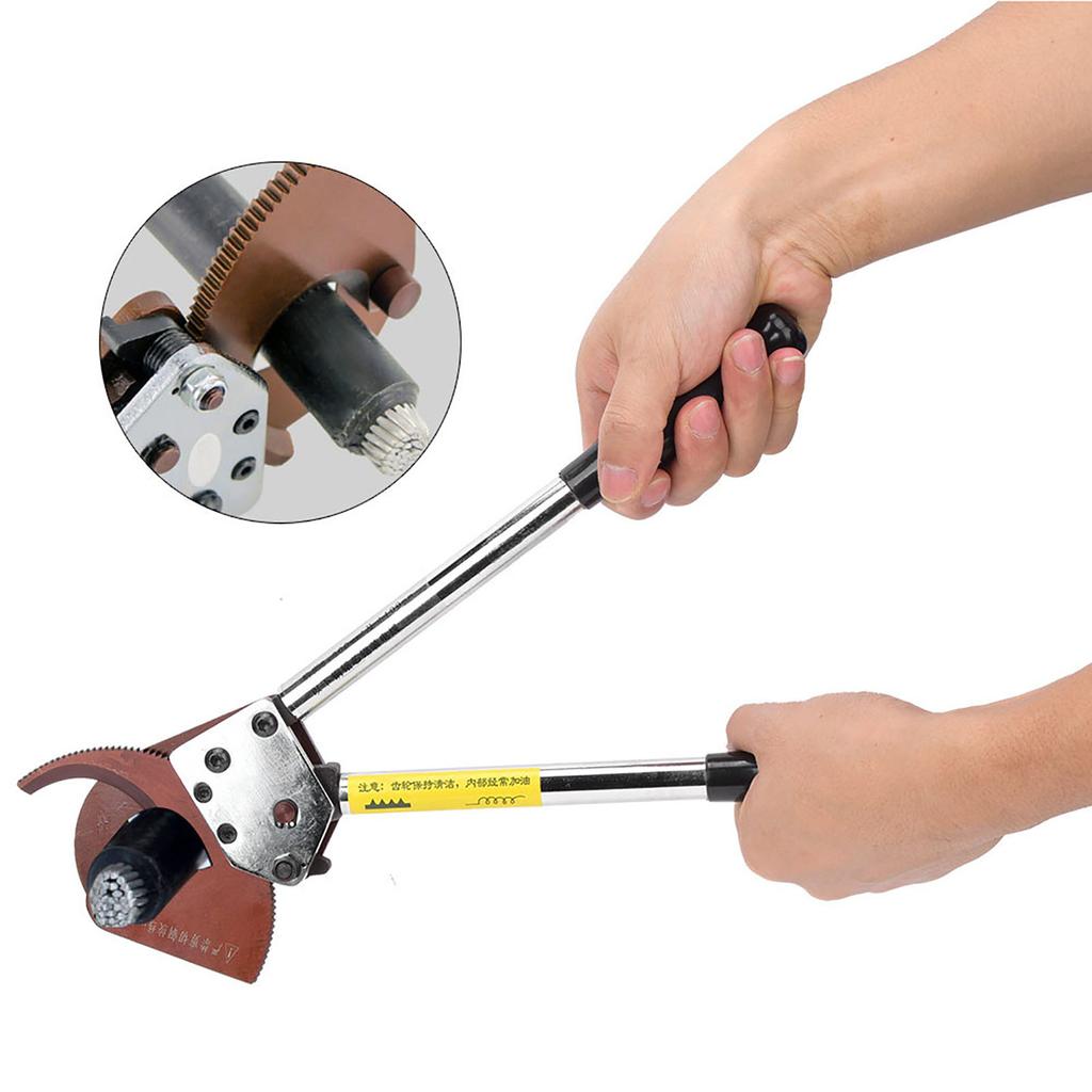 Manual Ratchet Cable Cutter Industrial Manganese Steel Blade Wire Cutting Hand Tool