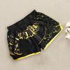 Unisex Muay Thai Shorts Ice Silk Printed Embroidery Elastic Waist Boxing Fight Kickboxing Grappling Training Workout Gym Shorts