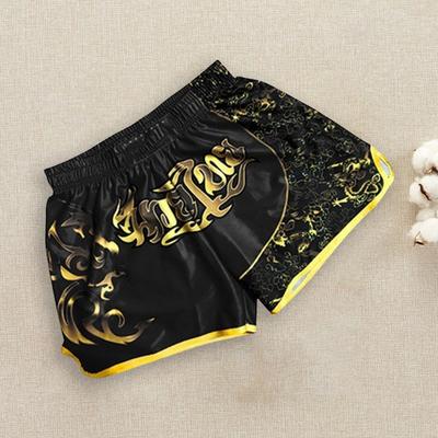 Spodenki muay thai unisex lodowy jedwab nadrukowany haft w pasie boks walka Kickboxing grappling trening trening spodenki gimnastyczne