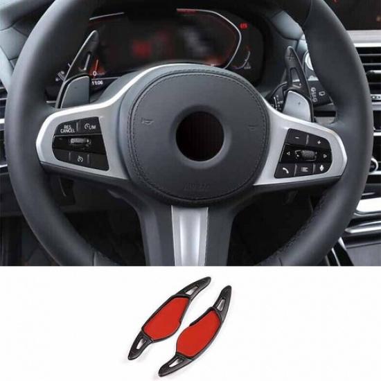 Switch Trim Steering Wheel Shift Paddles Black For BMW 7 Series 2016-22 Aluminum