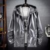 Men's Plus Size Shiny Silver Hooded Jacket - Handsome Spring/Autumn Fashion Coat