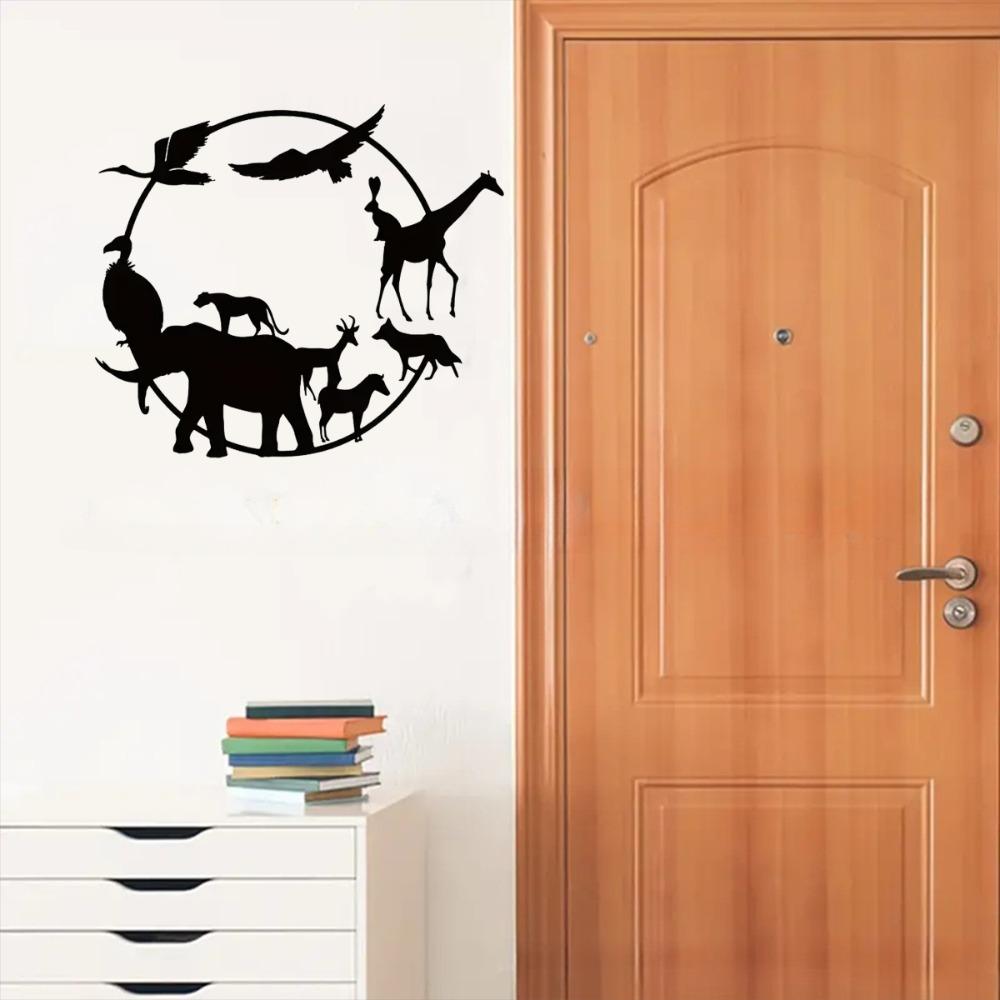 Wildlife Metal Wall Art – Animals Art Decor, kovové cedule pro divokou zvěř do obývacího pokoje, elegantní nástěnné závěsy a dekorace interiéru