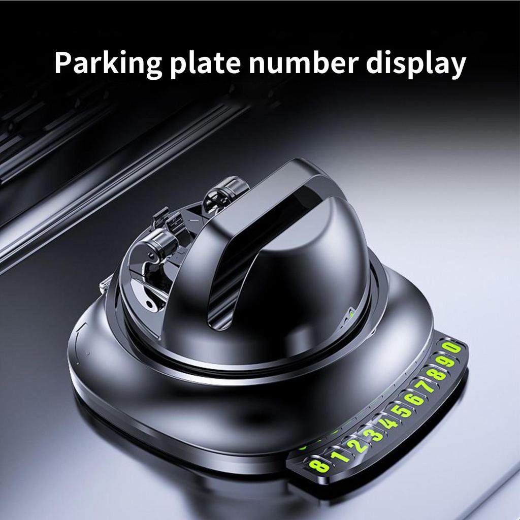 Phone Holder For Car 360 Degree Rotating Automobile Cradles Dashboard Cell Phone Holder With Parking Number Plate For Road Trips