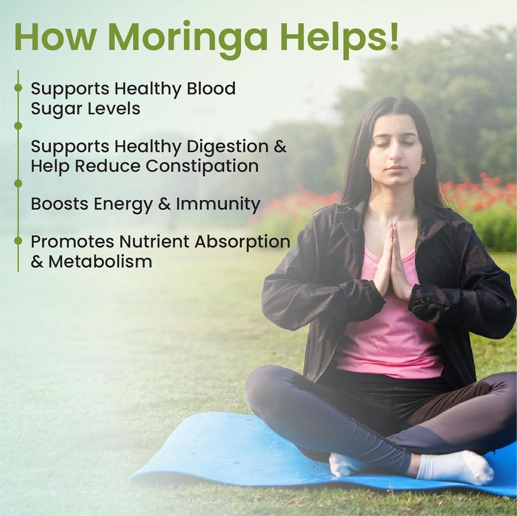 Vlados Himalayan Organics Bio-Moringa-Tabletten 1200 mg Extrakt 60 Stück für Energie Immunität Verdauung