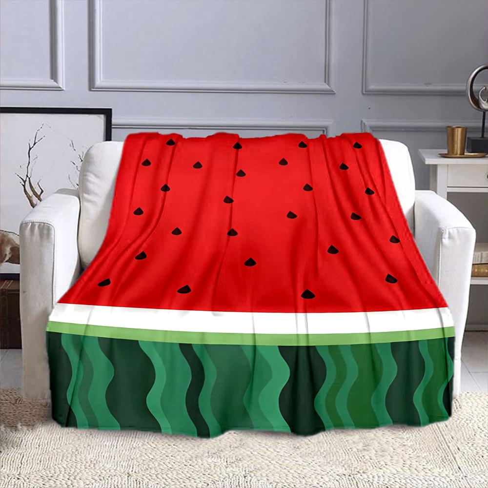 Watermelon Pattern Blanket Design Patterned Flannel Blanket Perfect for the Bedroom Living Room, Sofa, or a Little Nap