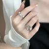 Niche Design French Pearl Ring Personality Women'S Folds Lava Cold Wind Advanced Sense Open Ring Tide