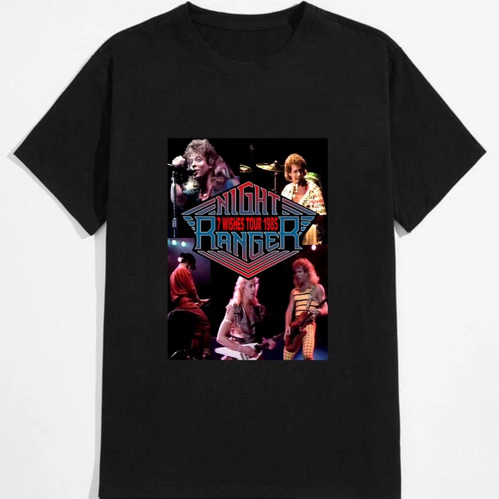 Night ranger 7 wishes tour 1985 vintage rock band tshirt unisex black graphic t S