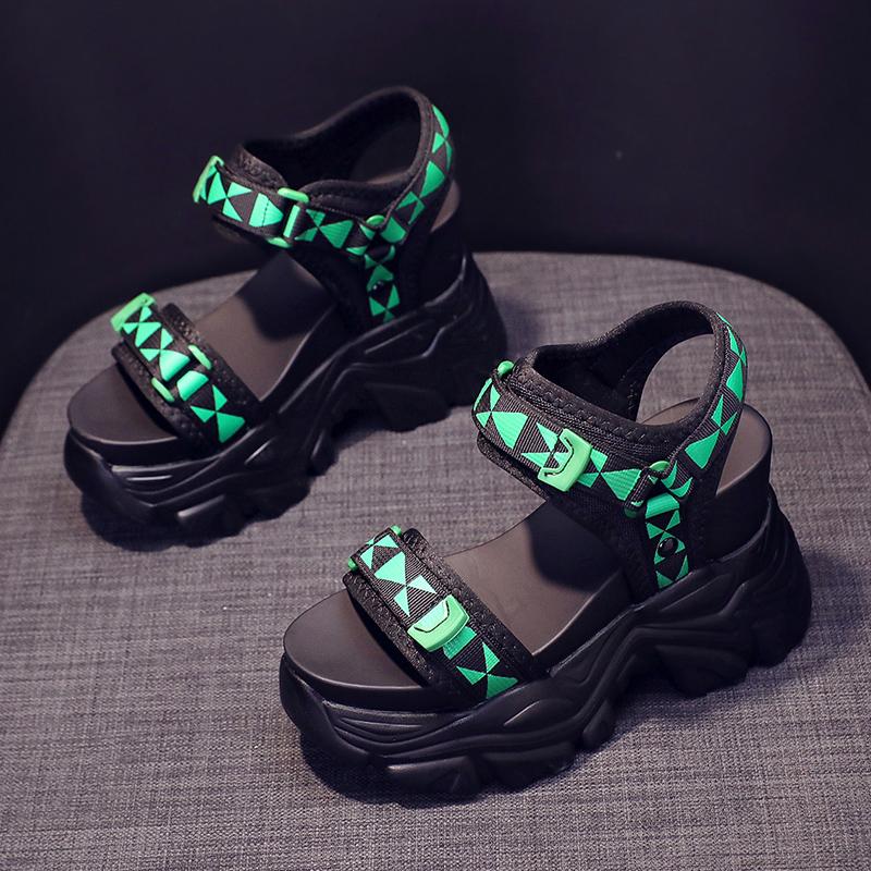 Fashion 10.5CM Summer Women Platform Sandals Open Toe Wedges High Heels Thick Bottom Beach Shoes Woman Casual Comfort Chunky Sandalias