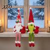 Plush Elf Doll Pair Christmas Gnome, Long Leg Faceless Scandinavian Santa Doll, Swedish Tomte Cozy Winter Shelf Sitters Figurine for Holiday