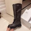 2025 Women's Retro Over-the-Knee High-Top Boots, Versatile Autumn/Winter In Paris Gray & Dark Brown