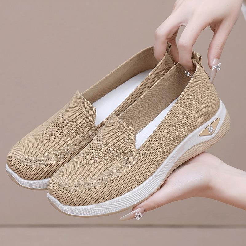 Flying woven lazy shoes women's one-pedal breathable soft-soled mesh shoes outdoor versatile casual shoes women
