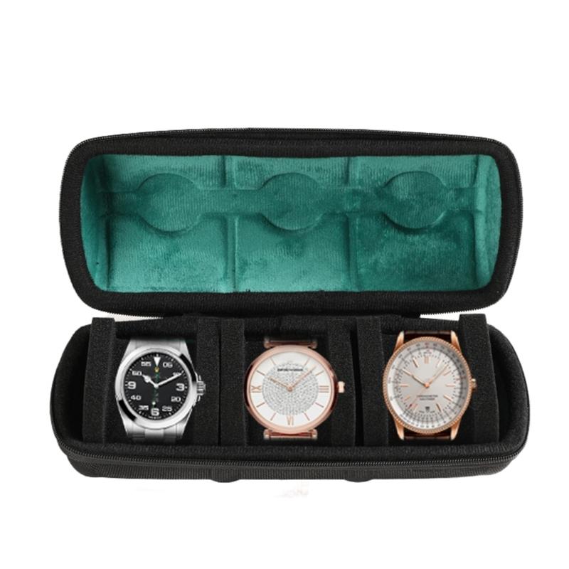 Multifunction 3 Slot Watch Storage Box Holder Case, Travel Organizers With Soft Lining for Wristwear Small Items Jewelry