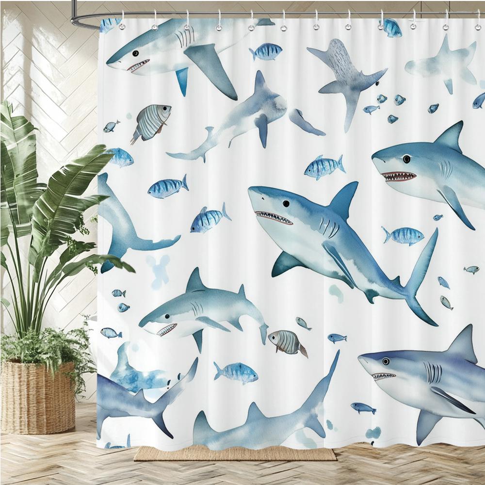 sharks and turtles Sea Ocean style Shower Curtain Bath Curtain Printed Bathroom Curtains for Home decoration Curtain