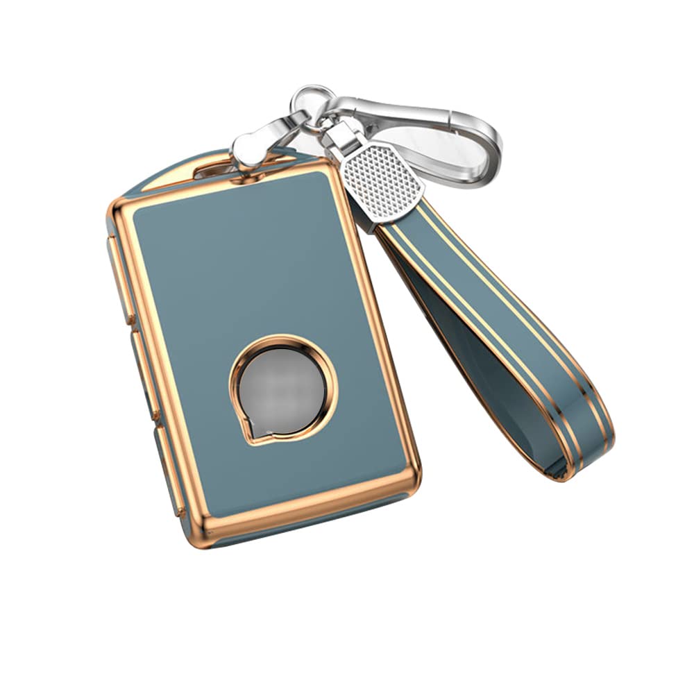 [KUNIO] Key Case for Volvo Key Holder Silicone Lightweight Suitable серый