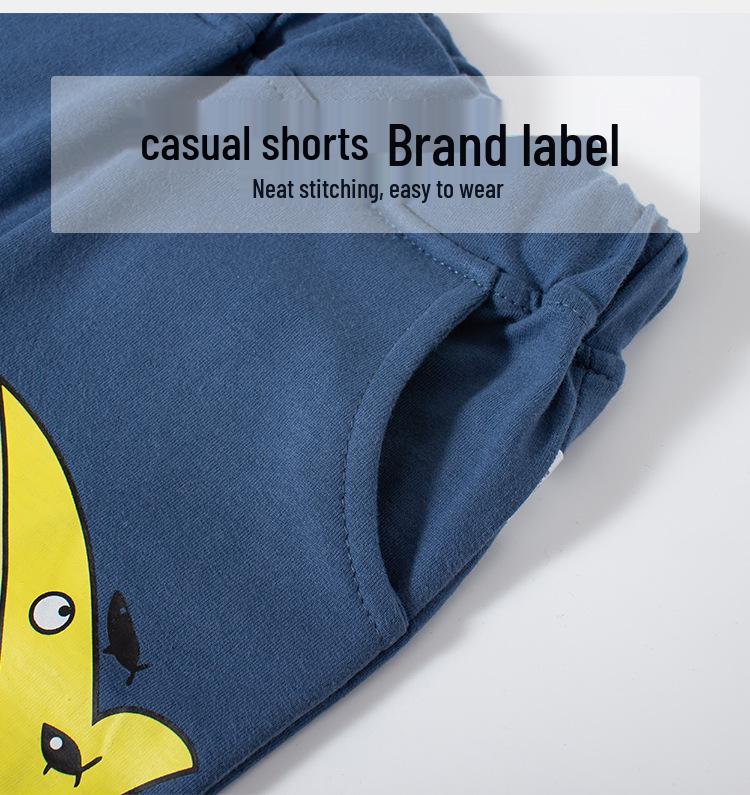 Korean Style Cartoon Shark Summer Shorts for Boys - Children's Clothing