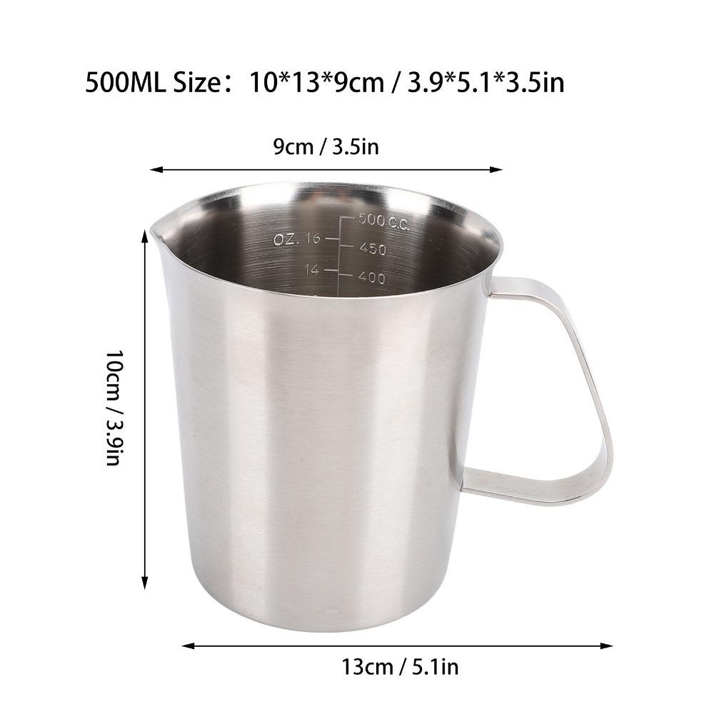 Rustless Steel Measuring Cup Cylindrical Mixing Cup Coffee Jug  Milk Tea Shop 500ml