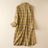 Spring and Autumn Plaid Shirt Women's Mid-length Long-sleeved Brushed Blouse Loose Casual Shirt
